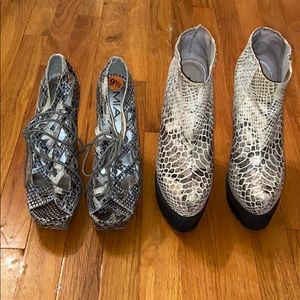 Snake print bootie and shoe bundle!!